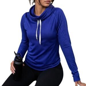 Under Armour Cobalt Blue Cowl Neck Pullover Athletic Hoodie Women’s Medium